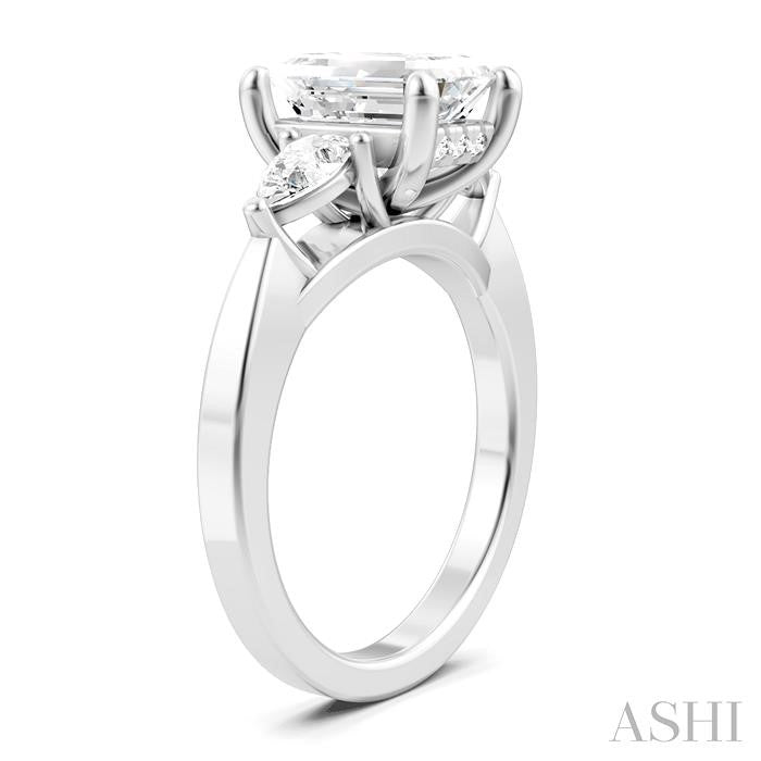 Emerald Shape Semi-Mount Diamond Engagement Ring