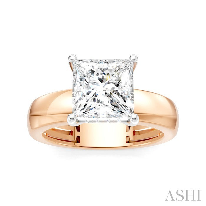 Princess Shape Semi-Mount Diamond Engagement Ring