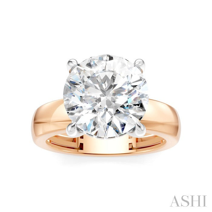 Round Shape Semi-Mount Diamond Engagement Ring