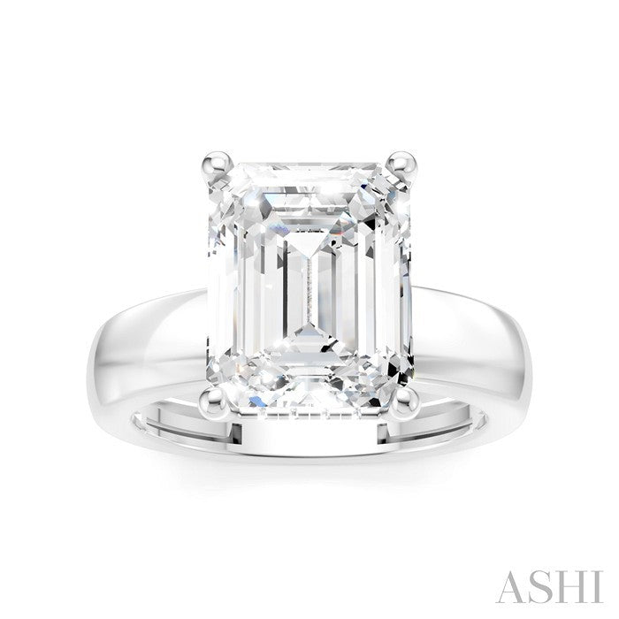 Emerald Shape Semi-Mount Diamond Engagement Ring