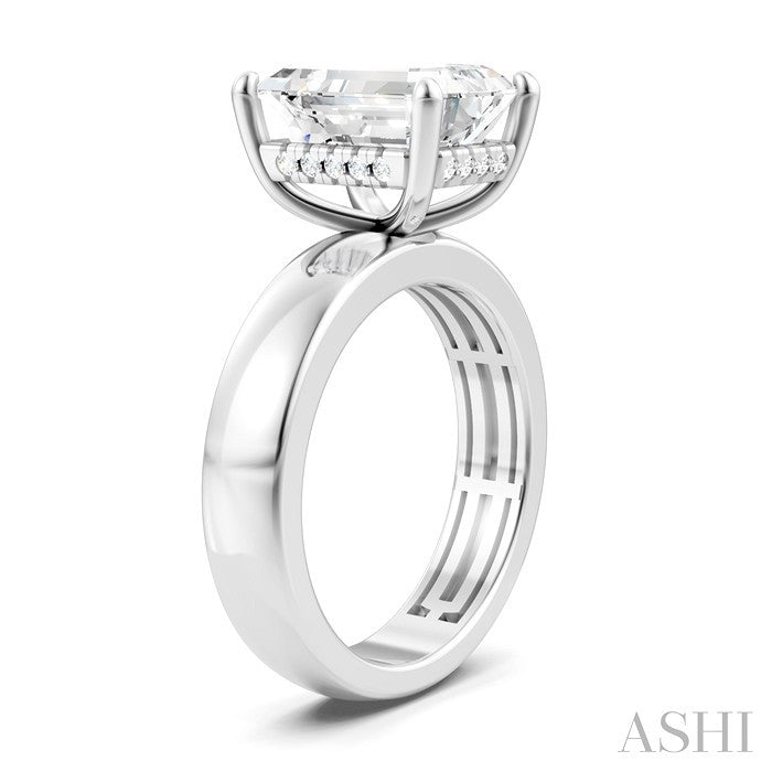 Emerald Shape Semi-Mount Diamond Engagement Ring