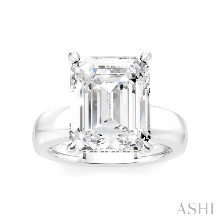 Emerald Shape Semi-Mount Diamond Engagement Ring
