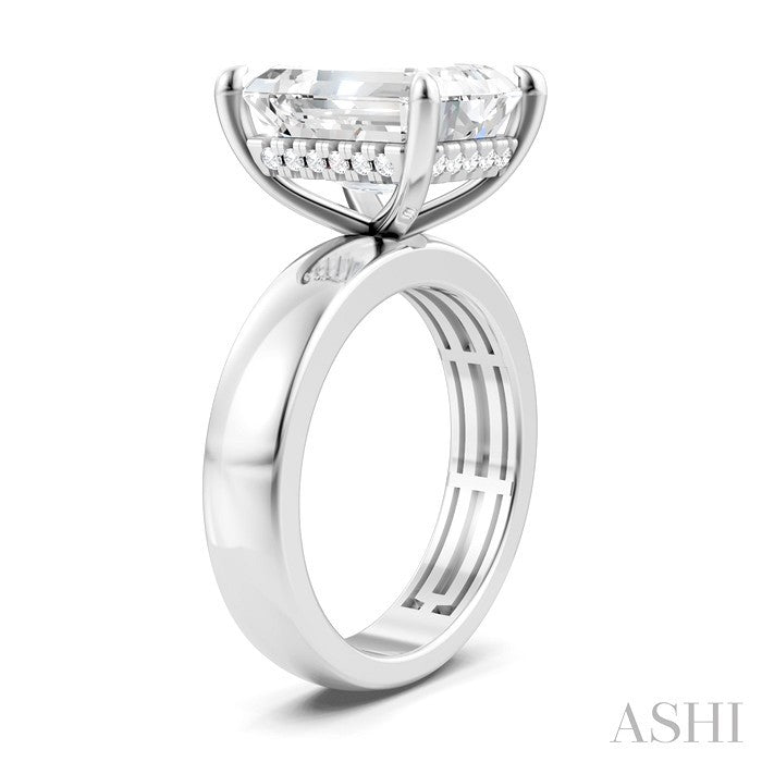 Emerald Shape Semi-Mount Diamond Engagement Ring