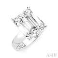 Emerald Shape Semi-Mount Diamond Engagement Ring