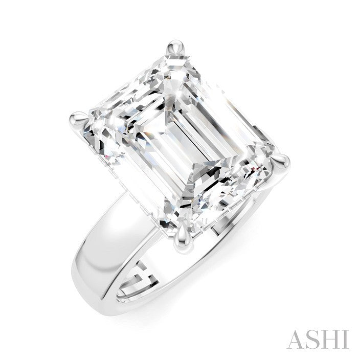 Emerald Shape Semi-Mount Diamond Engagement Ring