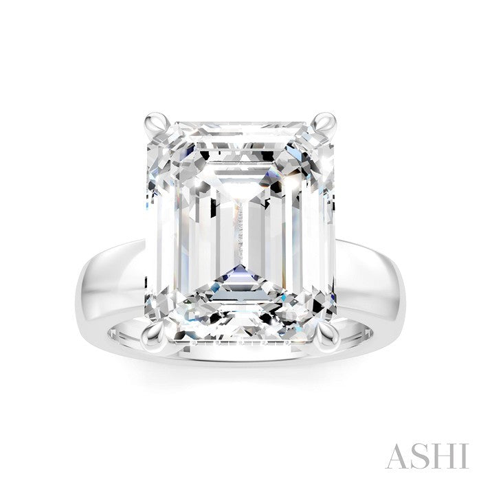 Emerald Shape Semi-Mount Diamond Engagement Ring