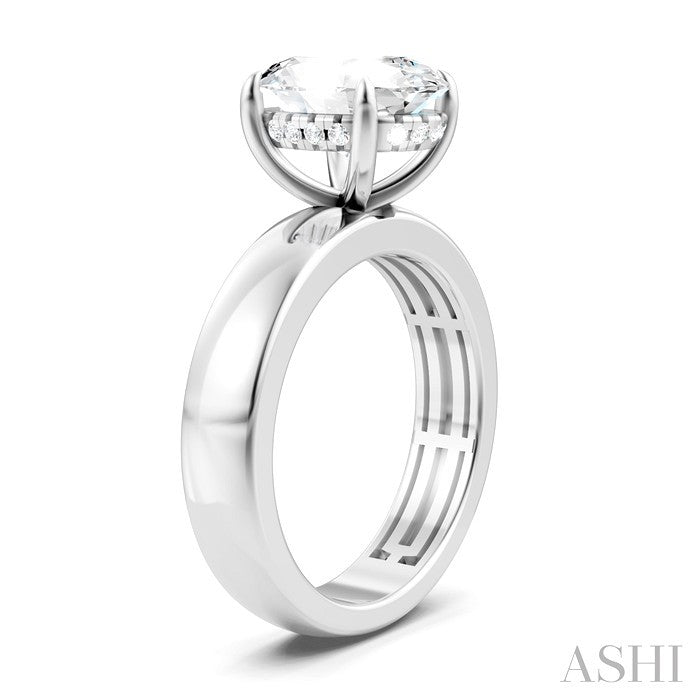 Oval Shape Semi-Mount Diamond Engagement Ring