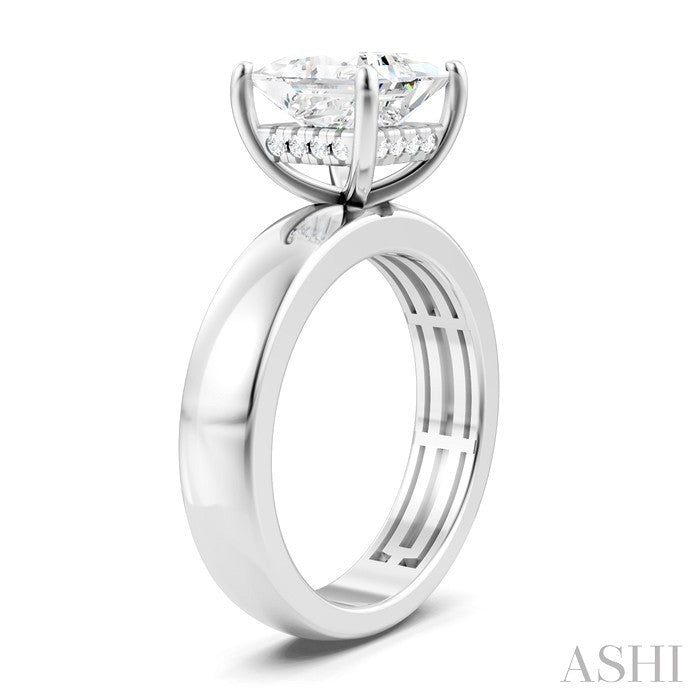 Princess Shape Semi-Mount Diamond Engagement Ring