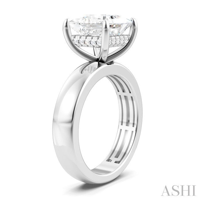 Princess Shape Semi-Mount Diamond Engagement Ring