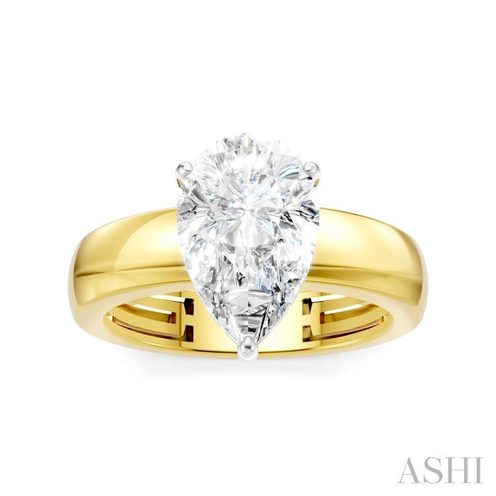 Pear Shape Semi-Mount Diamond Engagement Ring