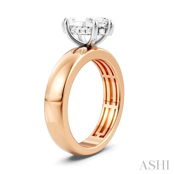 Marquise Shape Semi-Mount Diamond Engagement Ring