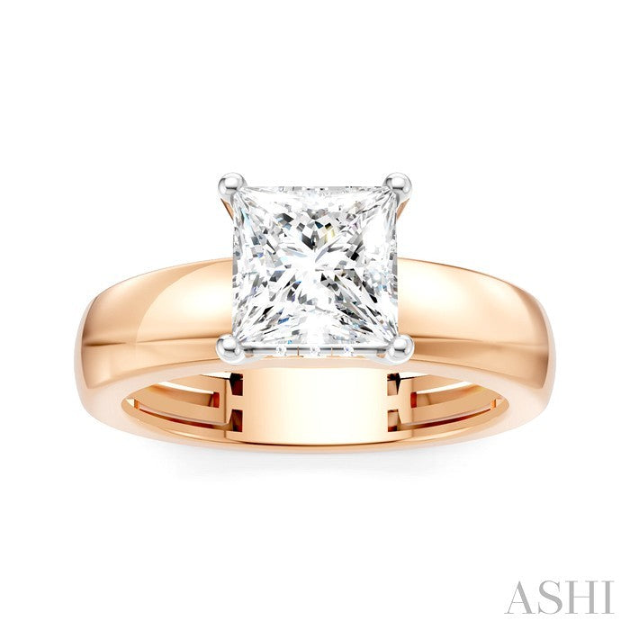 Princess Shape Semi-Mount Diamond Engagement Ring
