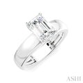 Emerald Shape Semi-Mount Diamond Engagement Ring