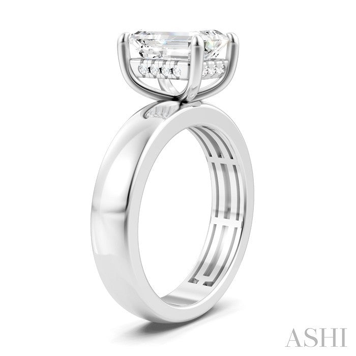 Emerald Shape Semi-Mount Diamond Engagement Ring