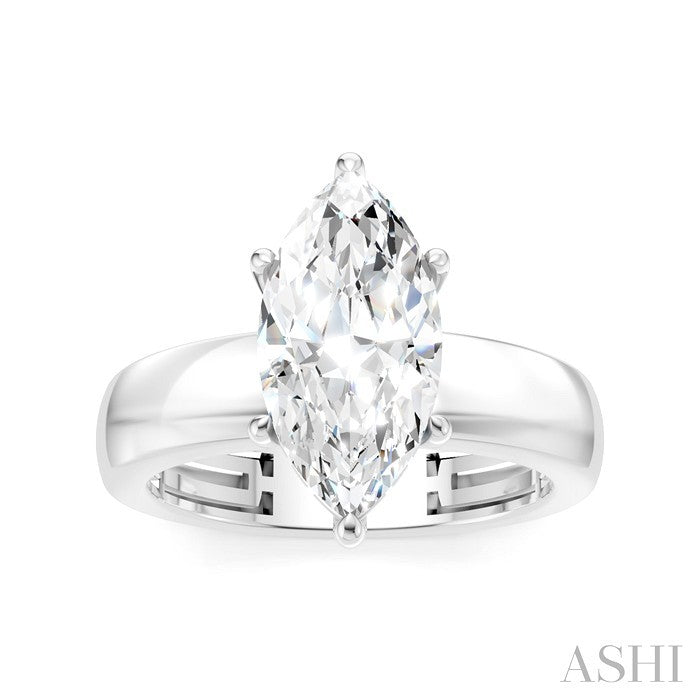 Marquise Shape Semi-Mount Diamond Engagement Ring