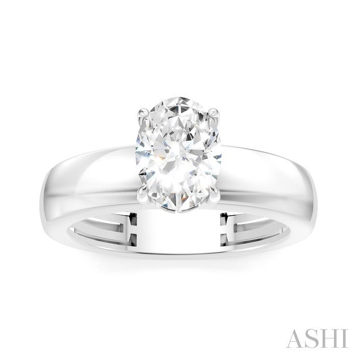 Oval Shape Semi-Mount Diamond Engagement Ring