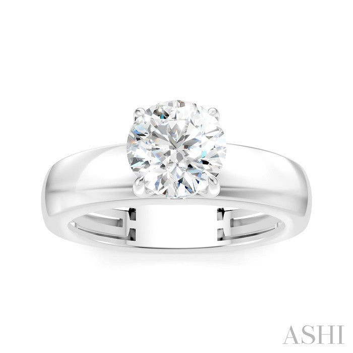 Round Shape Semi-Mount Diamond Engagement Ring