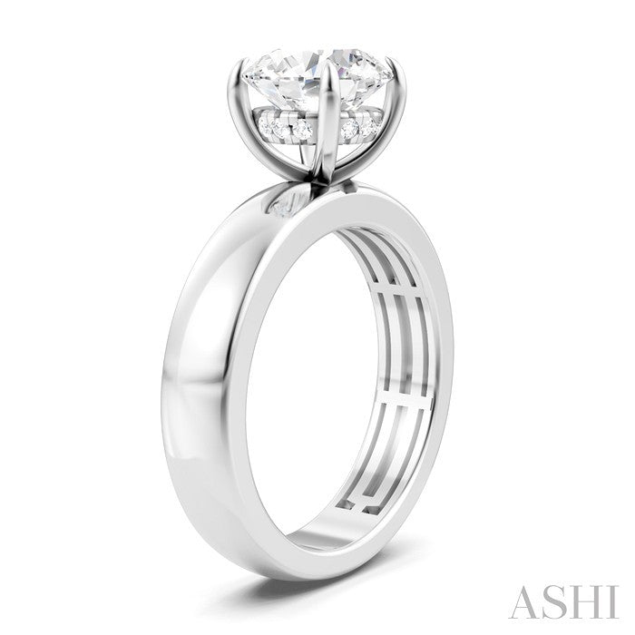 Round Shape Semi-Mount Diamond Engagement Ring