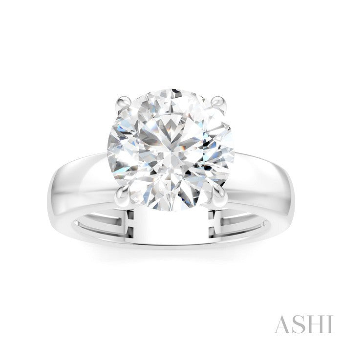 Round Shape Semi-Mount Diamond Engagement Ring