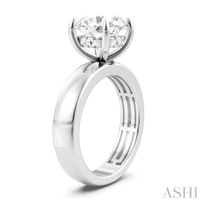 Round Shape Semi-Mount Diamond Engagement Ring