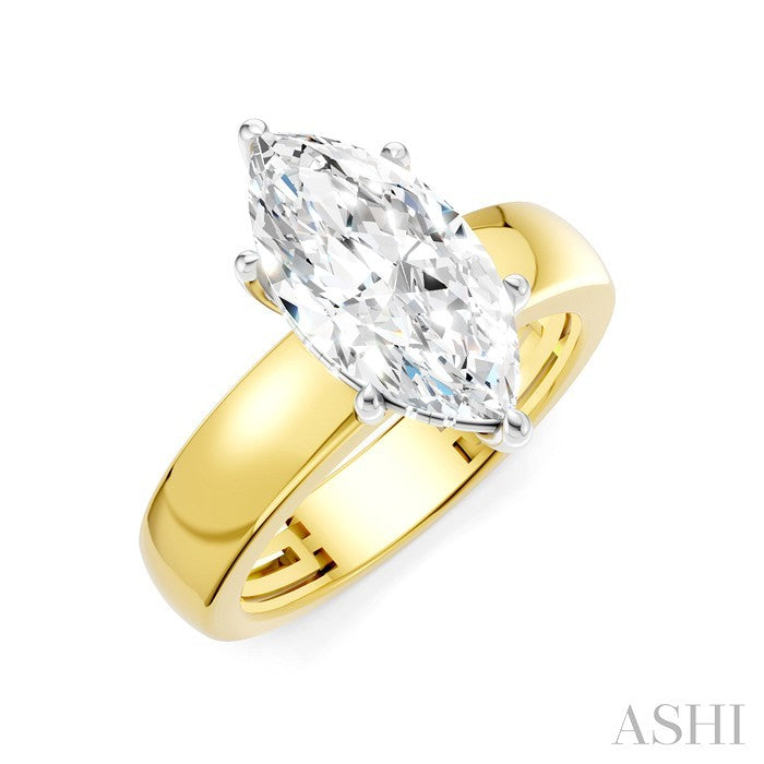 Marquise Shape Semi-Mount Diamond Engagement Ring