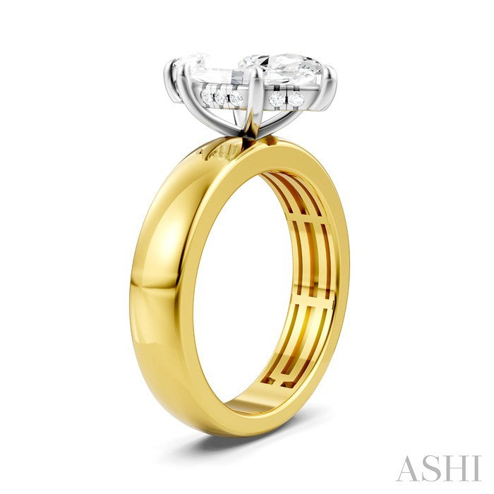 Marquise Shape Semi-Mount Diamond Engagement Ring