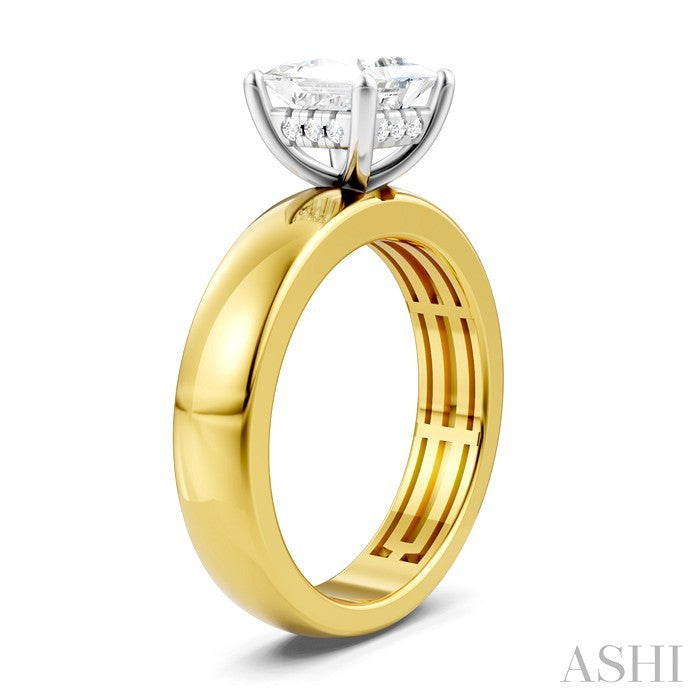 Princess Shape Semi-Mount Diamond Engagement Ring