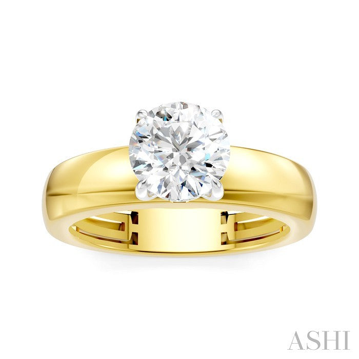 Round Shape Semi-Mount Diamond Engagement Ring