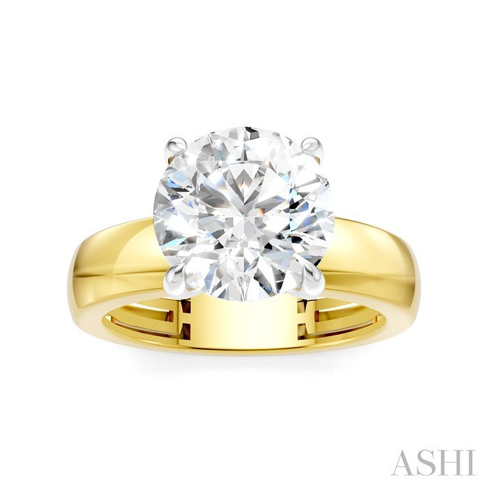 Round Shape Semi-Mount Diamond Engagement Ring