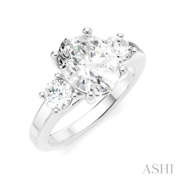 Oval Shape Semi-Mount Diamond Engagement Ring