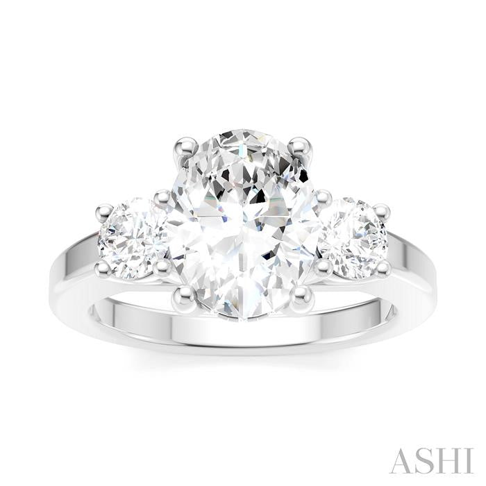 Oval Shape Semi-Mount Diamond Engagement Ring