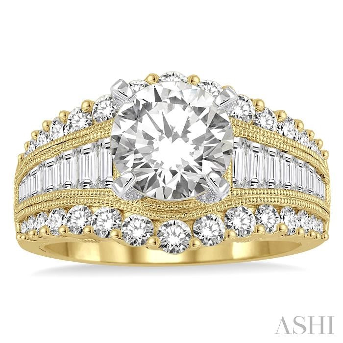 Round Shape Semi-Mount Diamond Engagement Ring