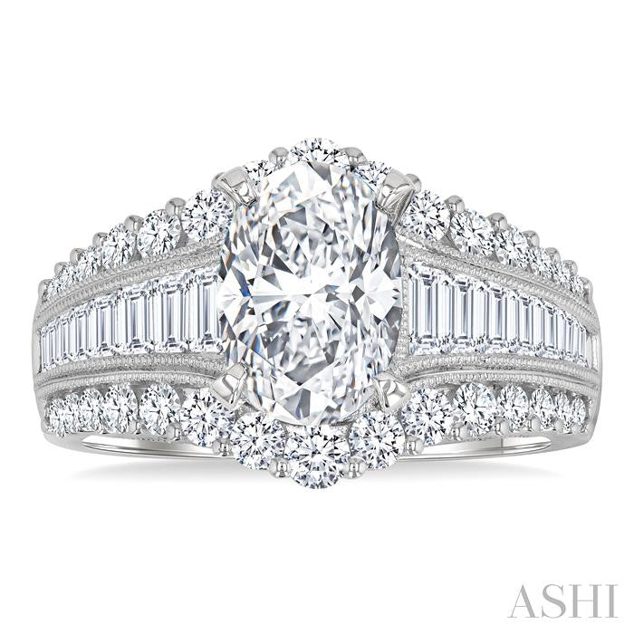 Oval Shape Semi-Mount Diamond Engagement Ring