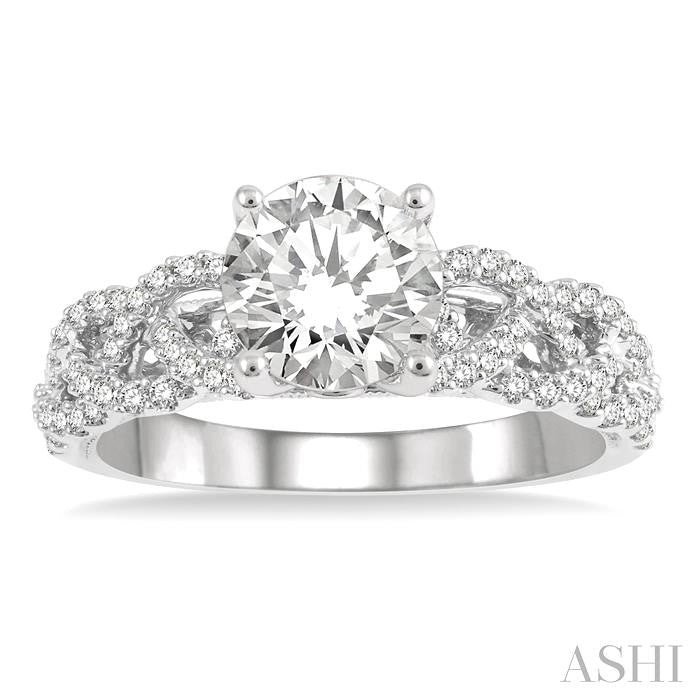 Round Shape Semi-Mount Diamond Engagement Ring