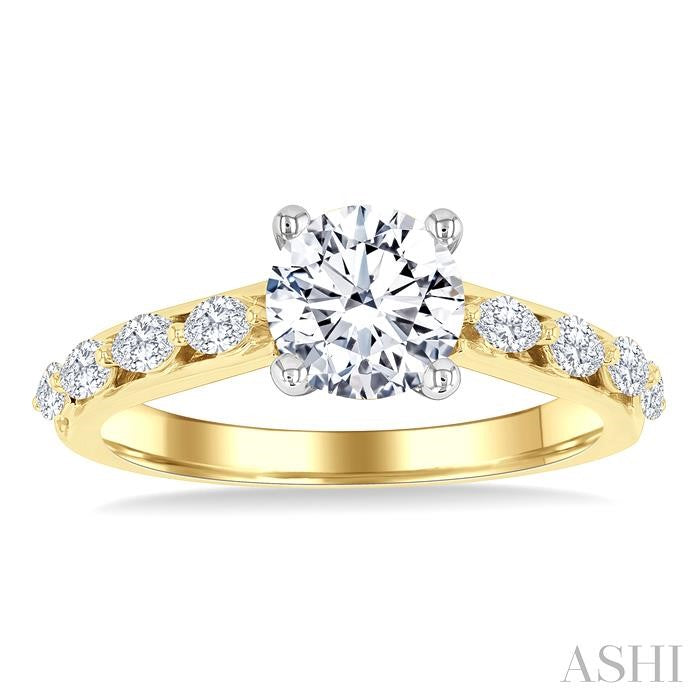 Round Shape Semi-Mount Diamond Engagement Ring