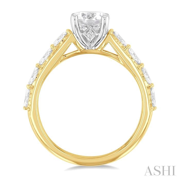Round Shape Semi-Mount Diamond Engagement Ring