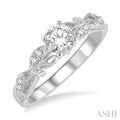 Round Shape Semi-Mount Diamond Engagement Ring