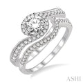 Round Shape Halo Diamond Wedding Set