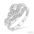 Round Shape Halo Diamond Wedding Set