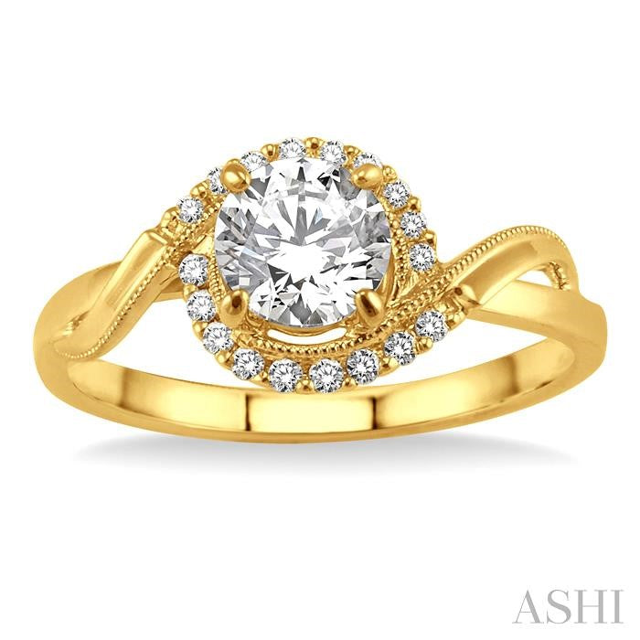 Round Shape Halo Diamond Engagement Ring