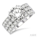 Round Shape Semi-Mount Diamond Engagement Ring