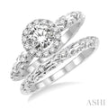 Round Shape Halo Diamond Wedding Set