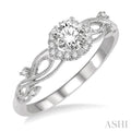 Round Shape Halo Diamond Engagement Ring