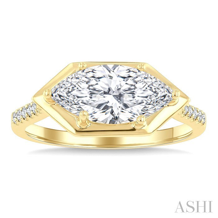 Marquise Shape Semi-Mount Diamond Engagement Ring