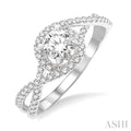 Round Shape Halo Diamond Engagement Ring