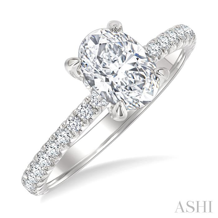 Oval Shape Semi-Mount Diamond Engagement Ring