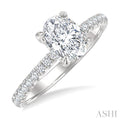 Oval Shape Semi-Mount Diamond Engagement Ring