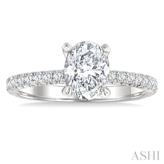 Oval Shape Semi-Mount Diamond Engagement Ring