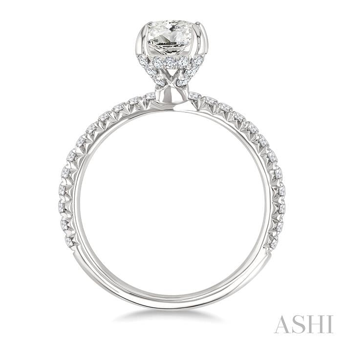 Oval Shape Semi-Mount Diamond Engagement Ring