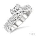 Princess Shape Semi-Mount Diamond Engagement Ring